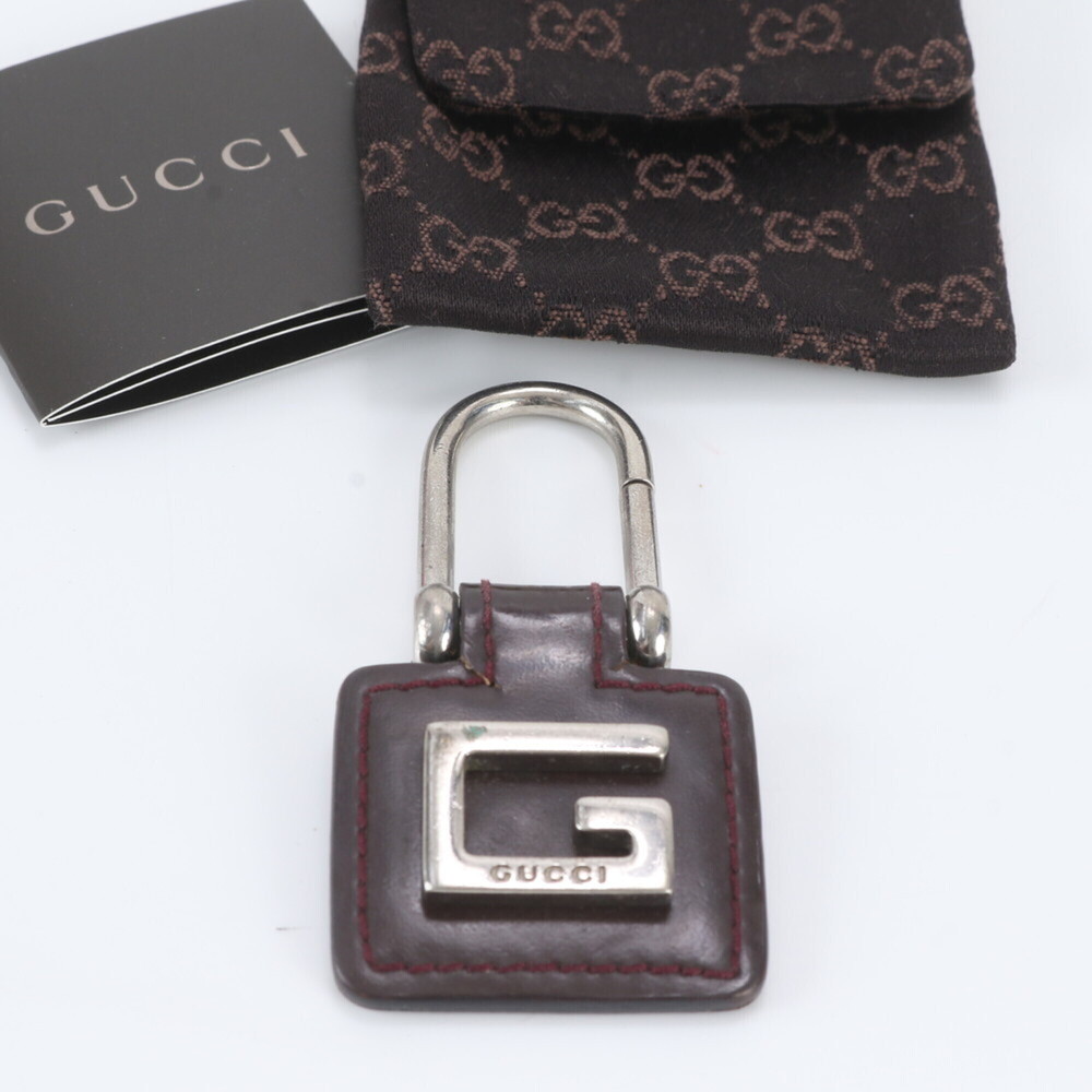 Gucci G-logo bag charm key ring strap leather holder for men and women